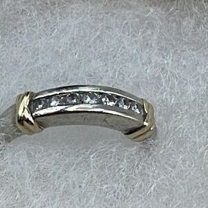 Designer AJ 14K sterling real diamond ring size 7.5